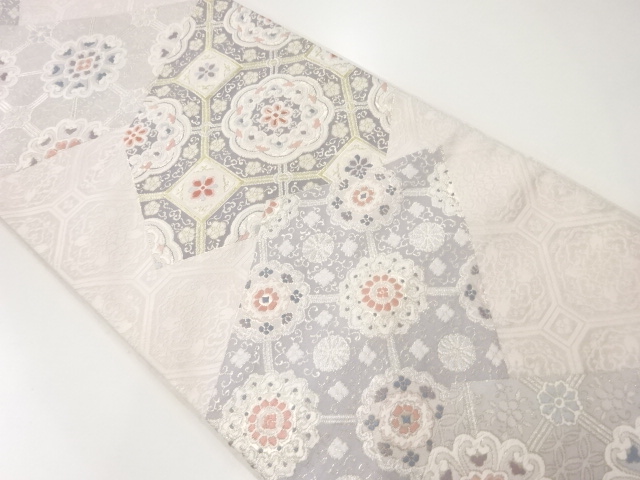 アンティーク　切り嵌め風花蜀江紋織出し袋帯（材料）